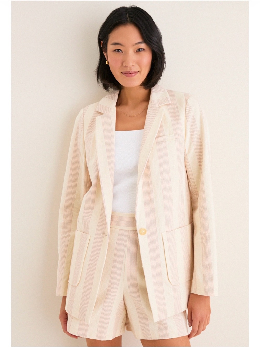 Tuckernuck pink and cream blazer